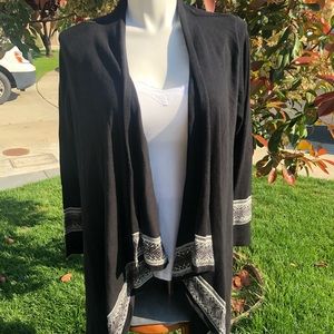 New Denim & Co Black/White Cardigan size 3X